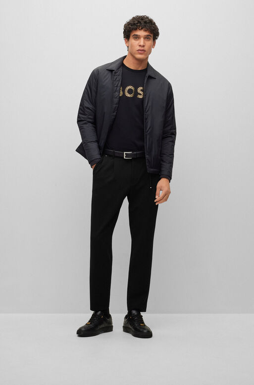 Monogram-filled logo T-shirt in interlock cotton, , hi-res