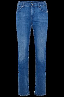 Slim-fit jeans in blue Italian cashmere-touch denim