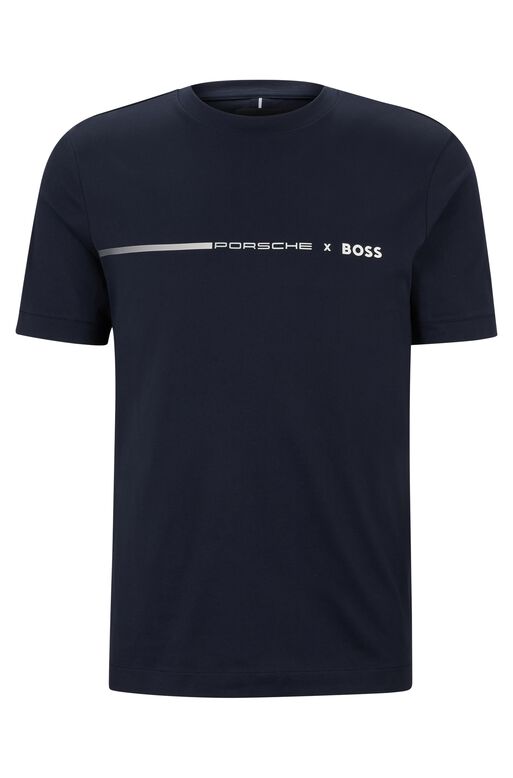 Porsche x BOSS mercerised-cotton T-shirt with exclusive branding, , hi-res