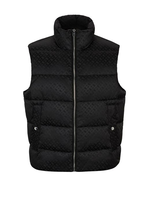 Monogram-pattern gilet with water-repellent finish, , hi-res