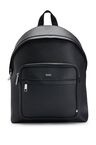 Bonded-leather backpack with branded polished hardware
