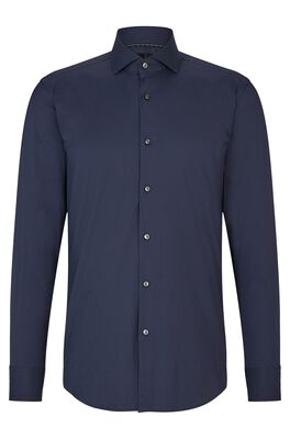 Slim-fit shirt in easy-iron cotton-blend poplin
