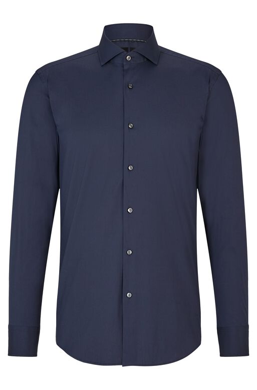 Slim-fit shirt in easy-iron cotton-blend poplin, , hi-res