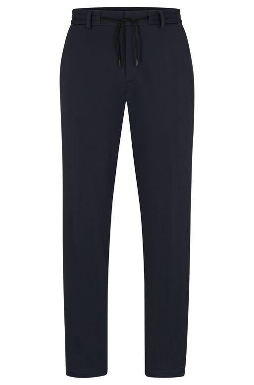 Slim-fit trousers in micro-patterned performance-stretch cloth, , hi-res