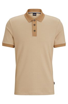 Ottoman-structure polo shirt in a cotton blend