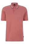 Slim-fit polo shirt in cotton with striped collar
