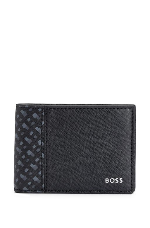 Structured billfold wallet with monogram detailing, , hi-res