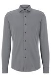 Slim-fit shirt in structured performance-stretch jersey, , hi-res