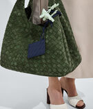 Charm realised in Intreccio nappa leather with cat shape, featuring a leather lanyard., , hi-res