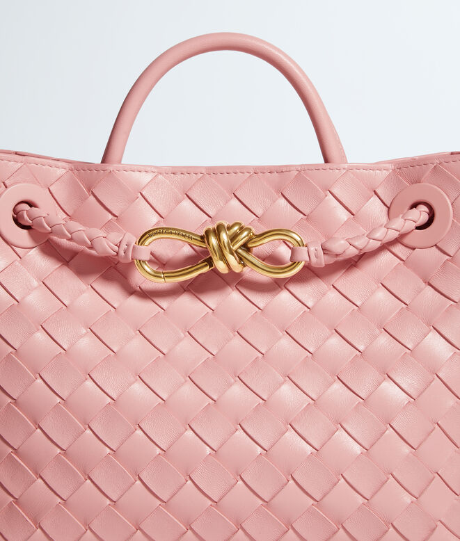 Top handle bag in supple Intrecciato leather with signature knot detail and sliding cross-body strap., , hi-res