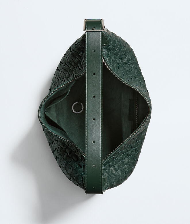 Hobo bag in Intrecciato deer skin with adjustable strap., , hi-res