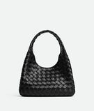 Shoulder bag with archival silhouette in supple Intrecciato leather with tie closure., , hi-res