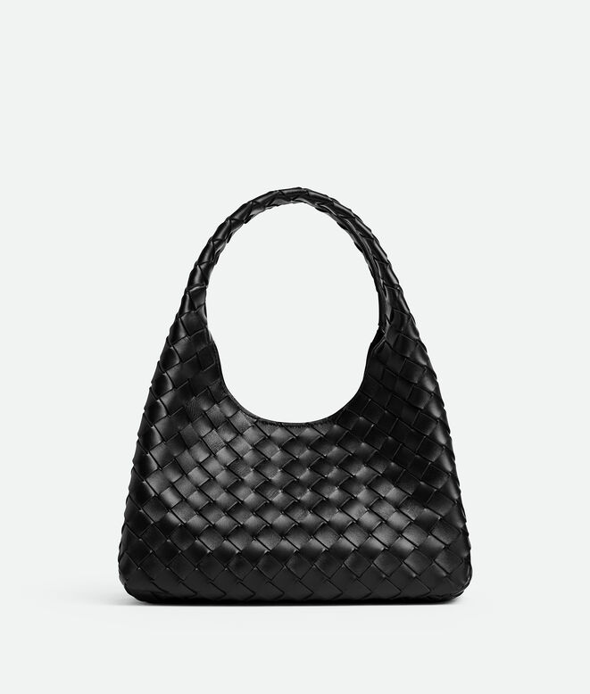 Shoulder bag with archival silhouette in supple Intrecciato leather with tie closure., , hi-res