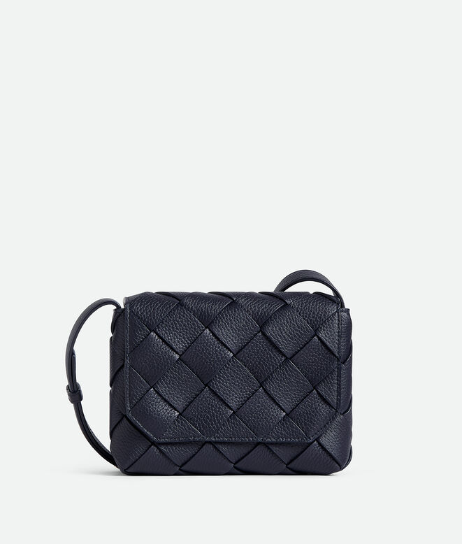 Cross-body bag in grained Intreccio leather., , hi-res