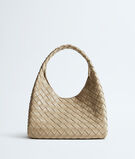 Shoulder bag with archival silhouette in supple Intrecciato leather, featuring a tie closure., , hi-res