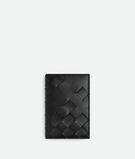 Flap card case in smooth and Intrecciato silky calf leather, featuring an archival all-over d&eacute;grad&eacute; effect., , hi-res