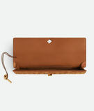 Top handle clutch in Intrecciato suede with signature knot closure., , hi-res