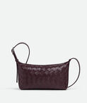 Phone pouch in Intrecciato calf leather with adjustable cross-body strap.