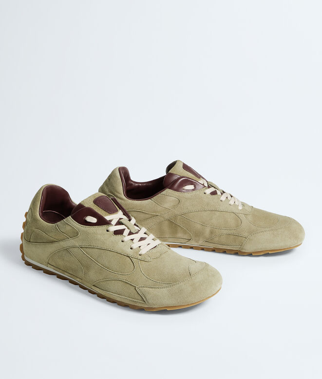 Low-top lace-up sneaker in soft suede. , , hi-res