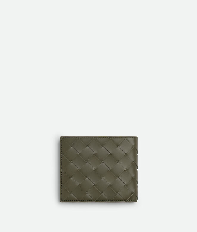 Bi-fold wallet in Intrecciato calf leather., , hi-res