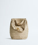 Bucket bag in supple Intrecciato leather with signature knot detail and sliding shoulder strap. , , hi-res