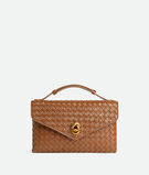 Cross-body bag in Intrecciato piccolo leather with adjustable top handle and sculptural knot closure., , hi-res