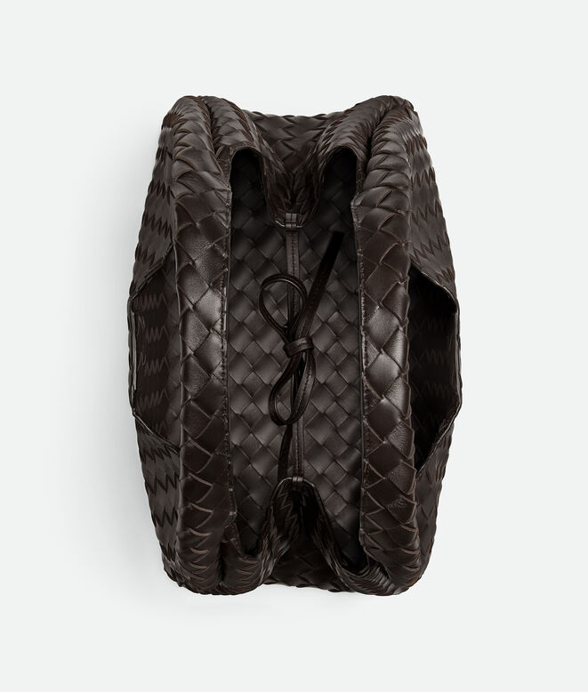 Shoulder bag with archival silhouette in supple Intrecciato leather with tie closure., , hi-res