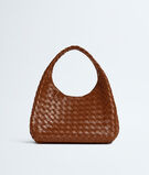 Shoulder bag with archival silhouette in supple Intrecciato leather, featuring a tie closure., , hi-res