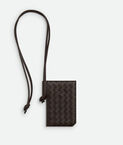 Badge holder in Intrecciato piccolo calf leather.