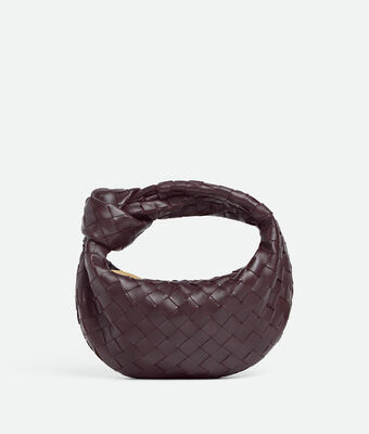 Top handle bag with rounded shape and signature knot in supple Intrecciato leather.,
