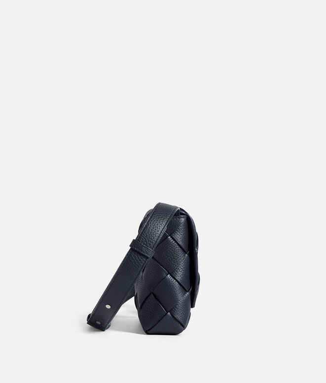 Cross-body bag in grained Intreccio leather., , hi-res