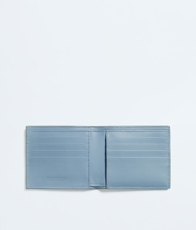 Bi-fold wallet in Intrecciato calf leather with contrasted interior., , hi-res
