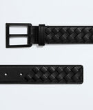Belt in Intrecciato piccolo calf leather with metal buckle., , hi-res