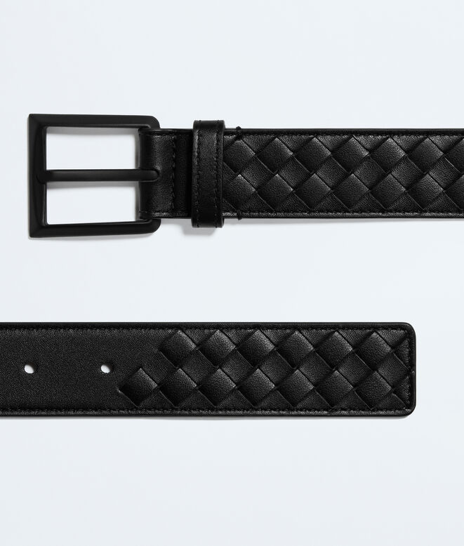 Belt in Intrecciato piccolo calf leather with metal buckle., , hi-res