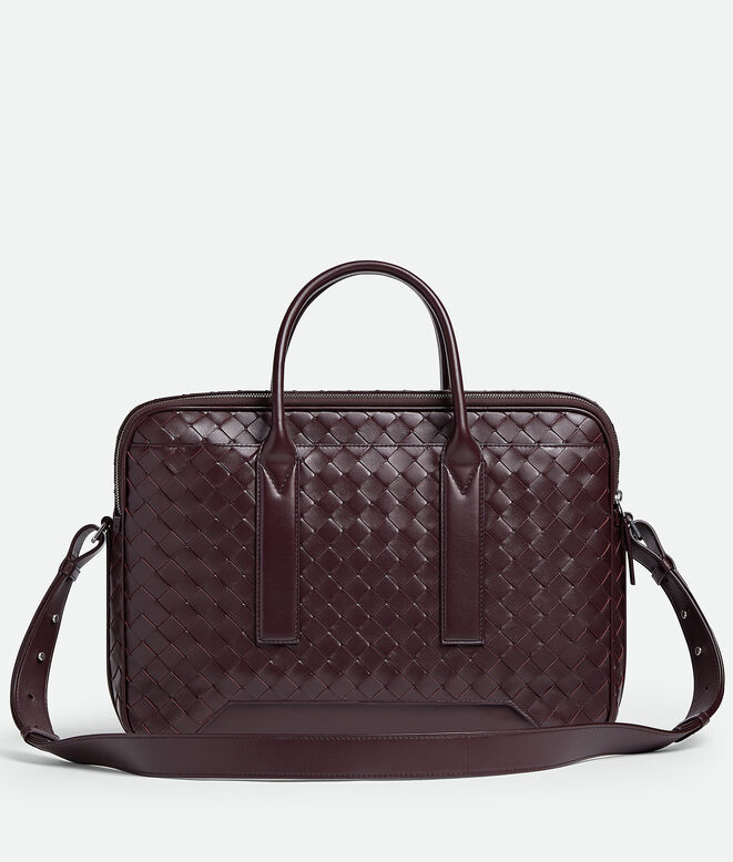 Briefcase in soft Intrecciato leather with adjustable&nbsp;and detachable&nbsp;strap and signature knot detail., , hi-res