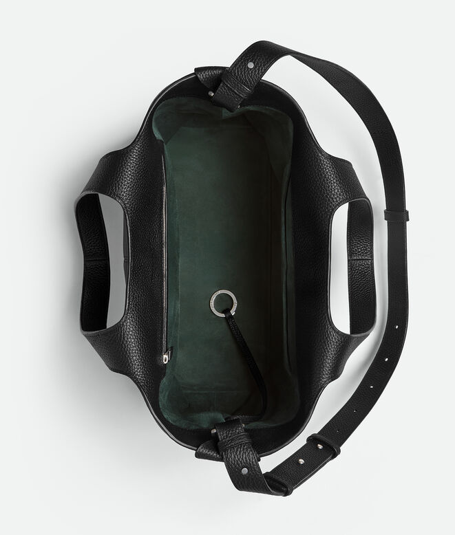 Tote bag in grained leather with Intreccio details, featuring an adjustable and detachable cross-body strap. , , hi-res