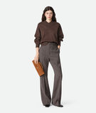 Top handle clutch in Intrecciato suede with signature knot closure., , hi-res