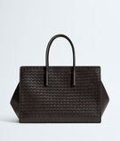 Zipped tote bag with streamlined silhouette made with Intrecciato craft in supple nappa leather, , hi-res