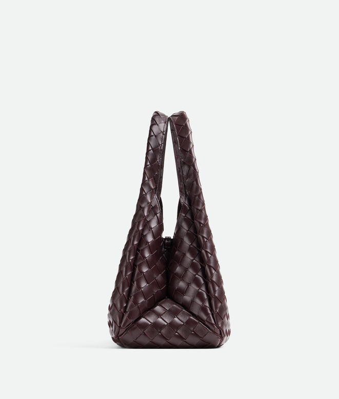 Shoulder bag with archival silhouette in supple Intrecciato leather with tie closure., , hi-res