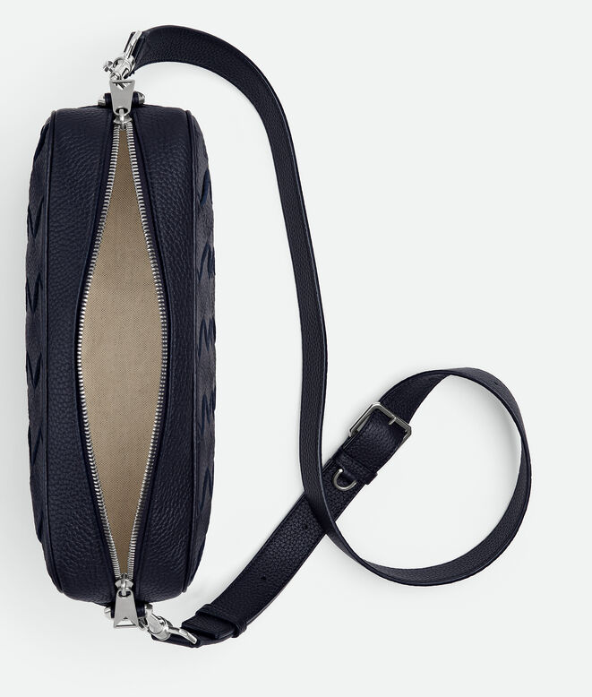 Cross-body bag in grained Intrecciato leather with detachable strap., , hi-res