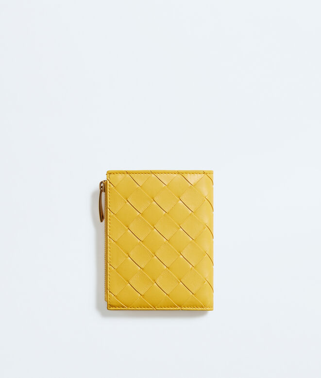 Small bi-fold wallet in Intrecciato nappa leather., , hi-res