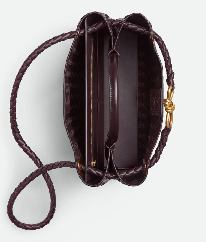 Top handle bag in supple Intrecciato leather with signature knot detail and sliding cross-body strap., , hi-res
