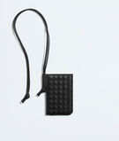 Badge holder in Intrecciato piccolo calf leather with contrasted interior., , hi-res