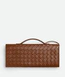 Top handle clutch in Intrecciato leather with signature knot closure., , hi-res