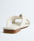 Flat mule sandal in smooth and micro Intrecciato leather with padded tubular straps and twisted design., , hi-res