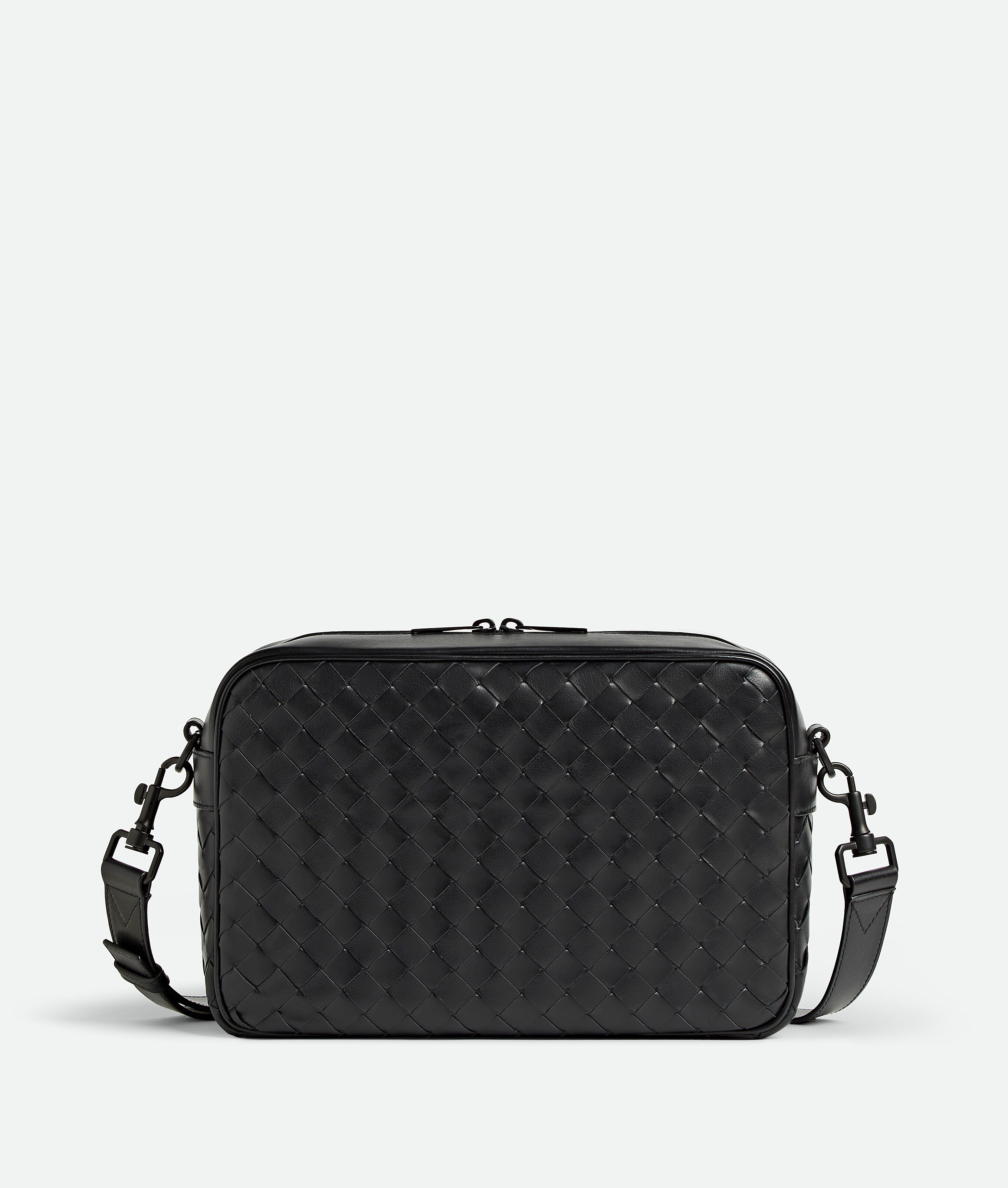ショルダーバッグ Bottega Veneta Graphite Leather Medium Camera Crossbody Bag Bottega Veneta Men's Intrecciato Leather Camera Crossbody