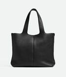 Tote bag in grained leather with Intreccio details, featuring an adjustable and detachable cross-body strap. , , hi-res