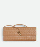 Top handle clutch in Intrecciato leather with signature knot closure., , hi-res