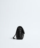 Pouch in Intrecciato leather with flap and drawstring closure, featuring a loop attachment for shoulder carry., , hi-res