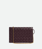 Pouch in Intrecciato nappa leather with signature knot closure and metal chain., , hi-res